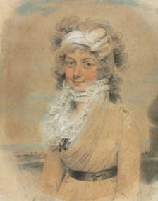 Young Lady with a White Bow on Her Head, 1795. Creator: John Downman (British, 1750-1824)