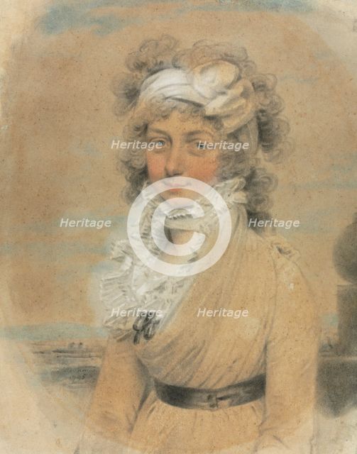 Young Lady with a White Bow on Her Head, 1795. Creator: John Downman (British, 1750-1824).