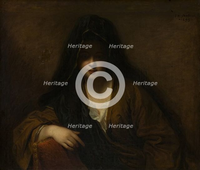 Young Lady with a Veil on Her Head, 1699. Creator: Jean-Baptiste Santerre.