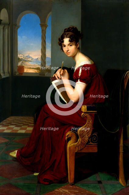 Young Lady with Drawing Utensils, 1816. Artist: Vogel von Vogelstein, Carl Christian (1788-1868)