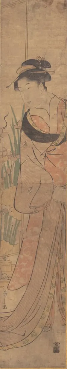 Young Lady and Iris Garden. Creator: Hosoda Eishi