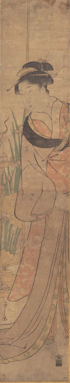 Young Lady and Iris Garden. Creator: Hosoda Eishi