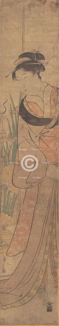 Young Lady and Iris Garden. Creator: Hosoda Eishi.