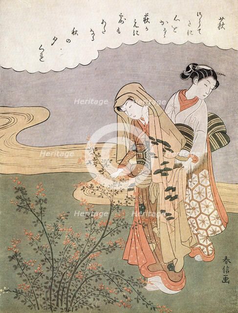 'Young Lady and Maid', c1745-1770.Artist: Suzuki Harunobu