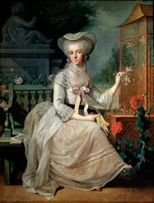 Young Lady at a Cage 1784. Artist: Jean-Baptiste Charpentier the elder
