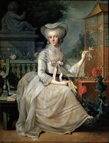 Young Lady at a Cage 1784. Artist: Jean-Baptiste Charpentier the elder
