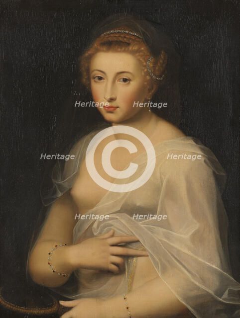 Young Lady Holding a Mirror, 17th century. Creator: Unknown.