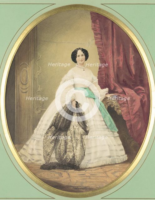[Young Lady in White Dress with Green Sash], ca. 1857. Creator: Unknown.