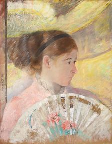 Young Lady in a Loge Gazing to Right, c1879. Creator: Cassatt, Mary (1845-1926)