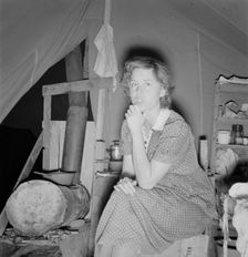 Young mother, aged twenty-two..., FSA mobile camp, Merrill, Klamath County, Oregon, 1939. Creator: Dorothea Lange