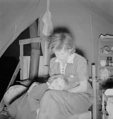 Young mother, aged twenty-two..., FSA mobile camp, Merrill, Klamath County, Oregon, 1939. Creator: Dorothea Lange