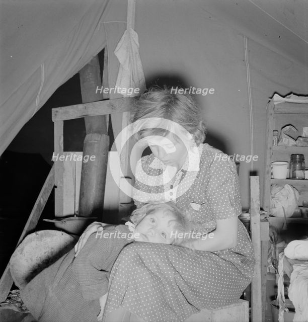 Young mother, aged twenty-two..., FSA mobile camp, Merrill, Klamath County, Oregon, 1939. Creator: Dorothea Lange.