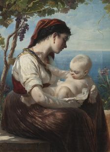 Young Mother and her Child, 1880. Creator: Elisabeth Baumann