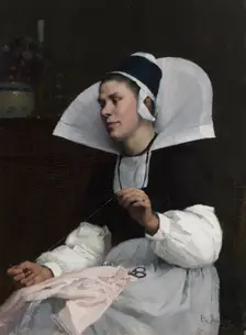 Young Mother; Girl from Brittany, 1885. Creator: Elin Danielson-Gambogi