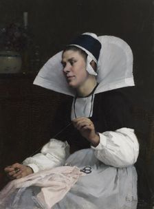 Young Mother; Girl from Brittany, 1885. Creator: Elin Danielson-Gambogi