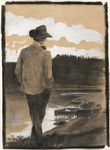 Young Man on a Riverbank, 1902. Creator: Umberto Boccioni