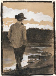 Young Man on a Riverbank, 1902. Creator: Umberto Boccioni