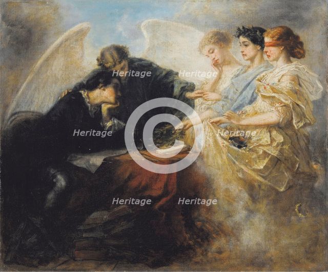 Young Man at the Crossroads, 1856. Artist: Beaumont, Charles-Édouard de (1812-1888)
