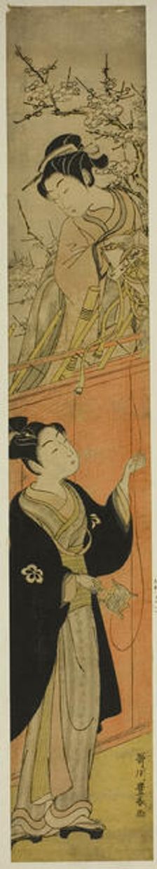Young Man and Woman with a Kite, c. 1770s. Creator: Utagawa Toyoharu