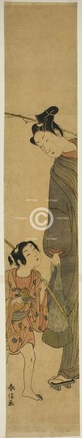 Young Man and Boy Returning from Fishing, c. 1767/68. Creator: Suzuki Harunobu.