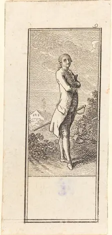 Young Man Bareheaded, with Sword, 1784. Creator: Daniel Nikolaus Chodowiecki