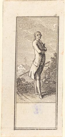 Young Man Bareheaded, with Sword, 1784. Creator: Daniel Nikolaus Chodowiecki