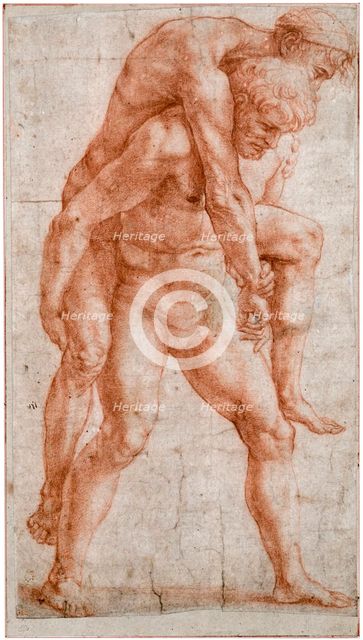 Young Man Carrying an Old Man on His Back (Aeneas and Anchises), ca 1514. Artist: Raphael (1483-1520)
