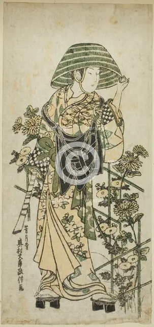 Young Man Dressed as Mendicant Monk, c. 1755. Creator: Okumura Masanobu.