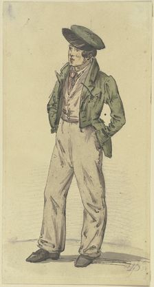 Young man from Sachsenhausen, both hands in his pockets, 1830. Creator: Jakob Dielmann