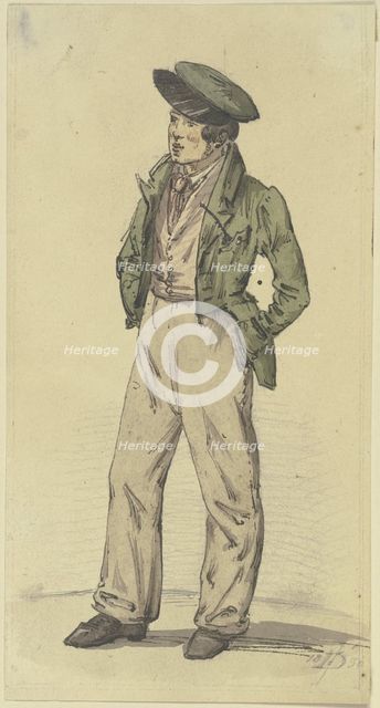 Young man from Sachsenhausen, both hands in his pockets, 1830. Creator: Jakob Dielmann.
