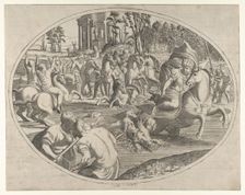 Young Man Hunting a Wild Boar, 1547. Creator: Leon Davent
