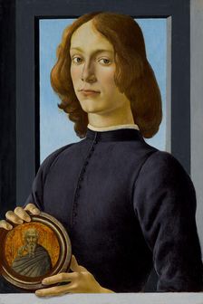 Young Man Holding a Roundel, c. 1480. Creator: Botticelli, Sandro (1445-1510)