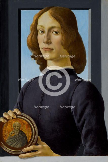 Young Man Holding a Roundel, c. 1480. Creator: Botticelli, Sandro (1445-1510).