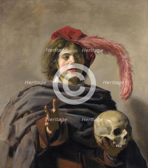Young Man holding a Skull (Vanitas), 1627. Artist: Hals, Frans I (1581-1666)