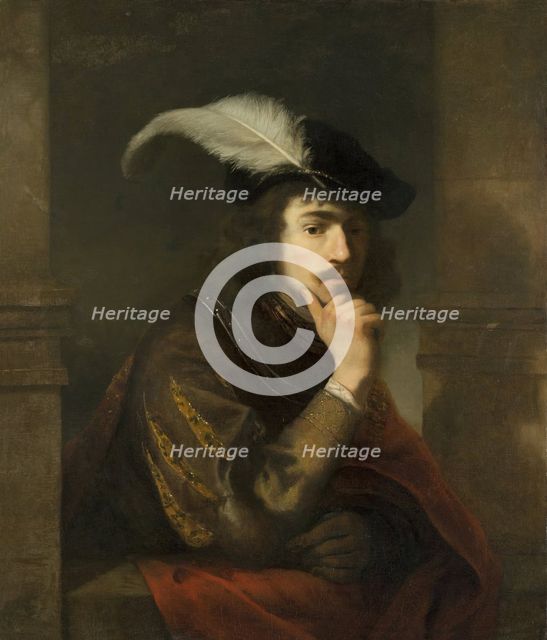 Young Man in a Feathered Cap, 1647. Creator: Ferdinand Bol.