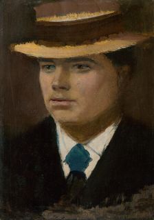 Young Man in a Straw Hat, 1900-1910. Creator: Ladislav Mednyanszky