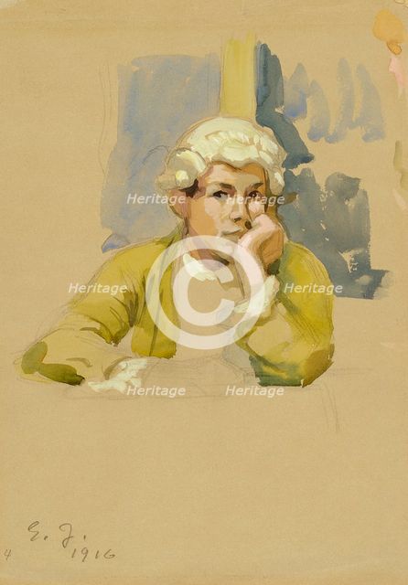 Young Man in Rococo Attire, 1916. Creator: Eero Jarnefelt.