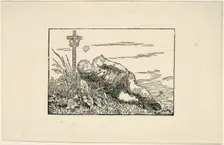 Young Man Lying on a Grave, 1803-04. Creator: Caspar David Friedrich
