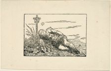 Young Man Lying on a Grave, 1803-04. Creator: Caspar David Friedrich