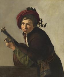 Young Man Playing a Theorbo, 1642. Creator: Gerrit van Bronchorst