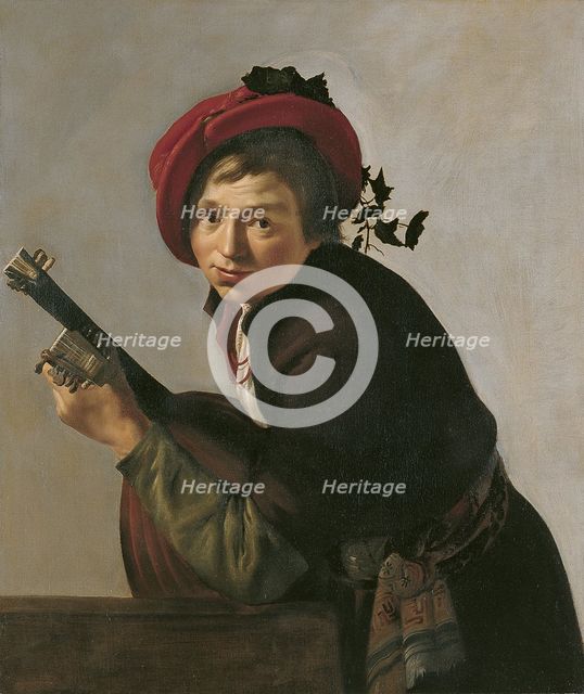 Young Man Playing a Theorbo. Artist: Bronckhorst, Jan Gerritsz van (1603-1661)