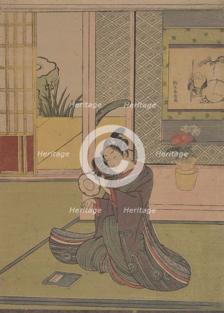 Young Man Playing a Noh Drum. Creator: Suzuki Harunobu.