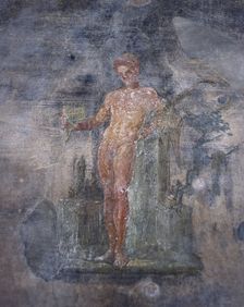 Young man playing the flute, House of the Vettii, Pompeii, Italy, 1st century. Creator: LTL
