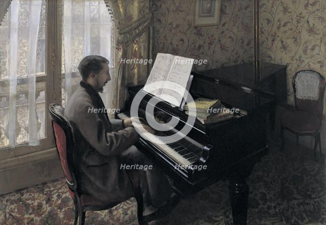 Young Man Playing the Piano (Martial Caillebotte), 1876.