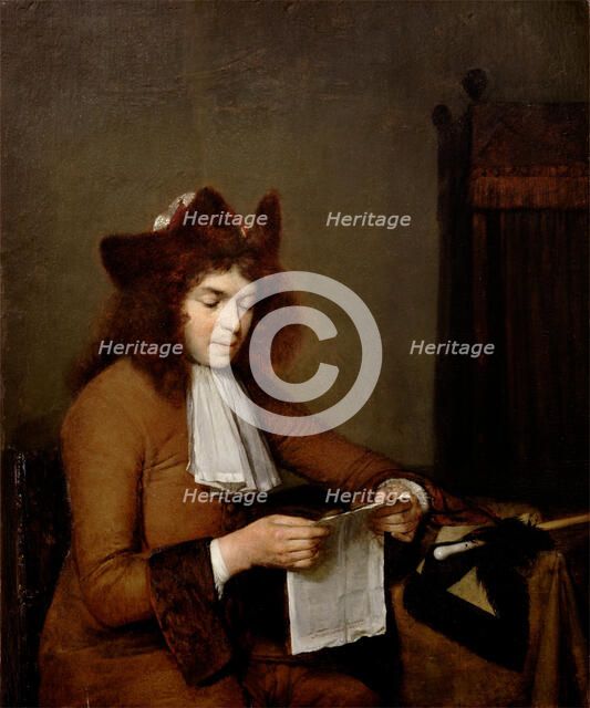 Young Man Reading, c1680. Creator: Gerard Terborch II.