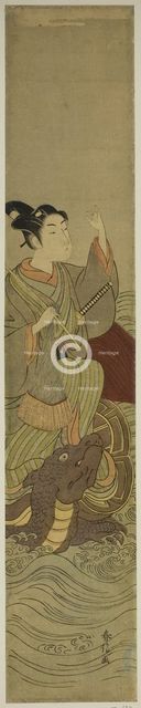 Young Man Riding a Giant Tortoise (parody of Urashima Taro), c. 1767. Creator: Suzuki Harunobu.