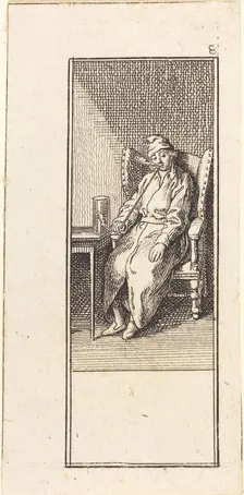 Young Man Seated, Smoking, 1784. Creator: Daniel Nikolaus Chodowiecki