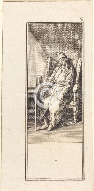 Young Man Seated, Smoking, 1784. Creator: Daniel Nikolaus Chodowiecki.