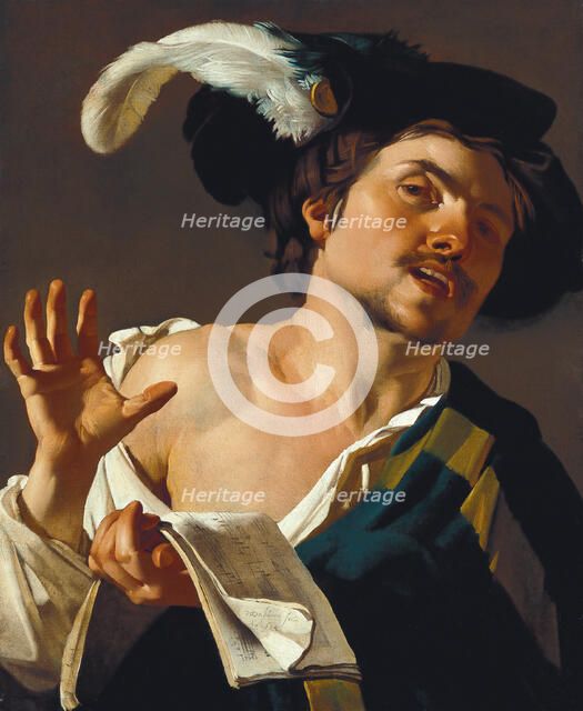 Young Man Singing, 1622. Creator: Dirck van Baburen.