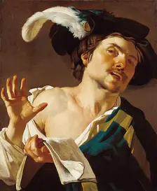 Young Man Singing. Artist: Baburen, Dirck (Theodor), van (1595-1624)